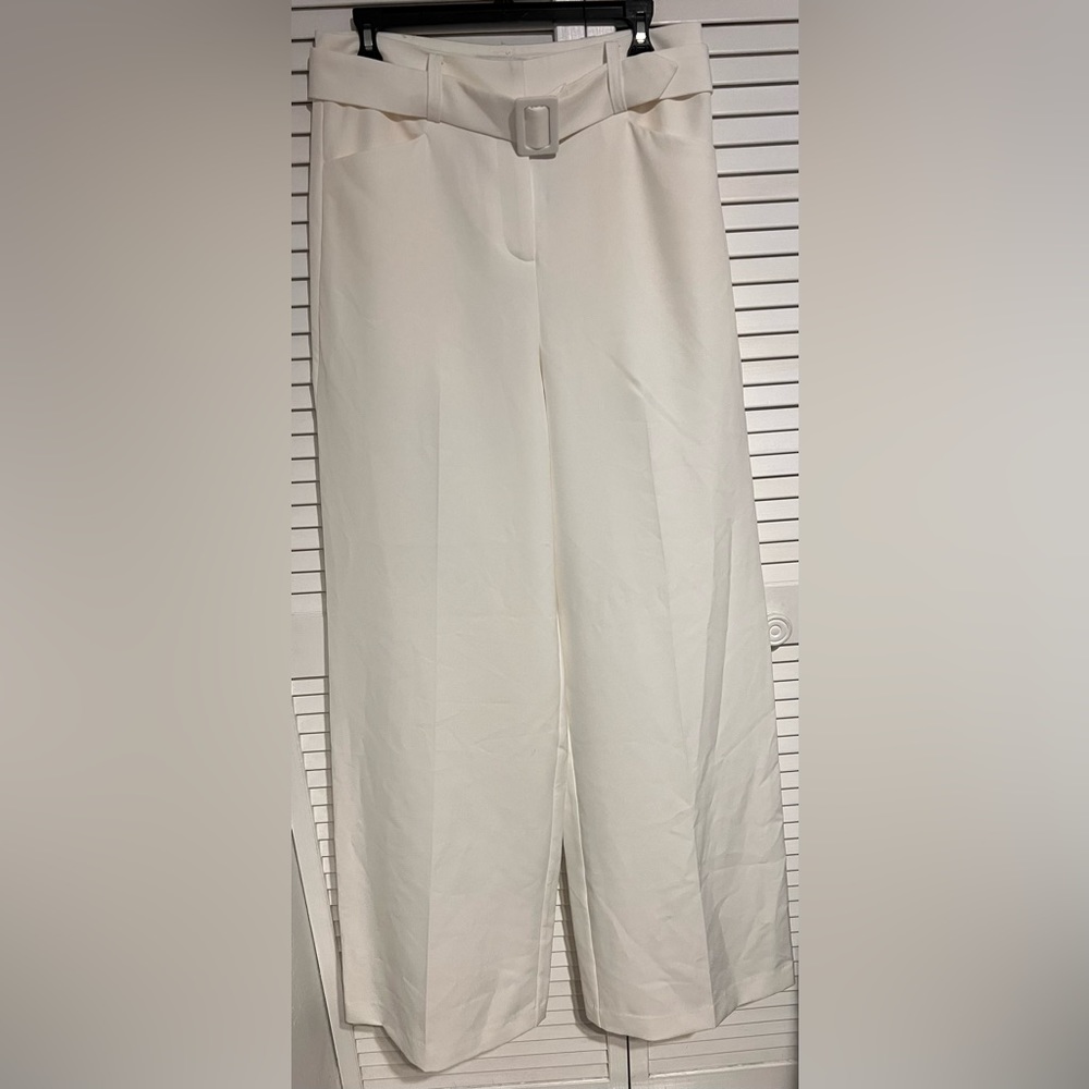NWT- Womans White Wide Leg Dress Pants Size 10 Tall